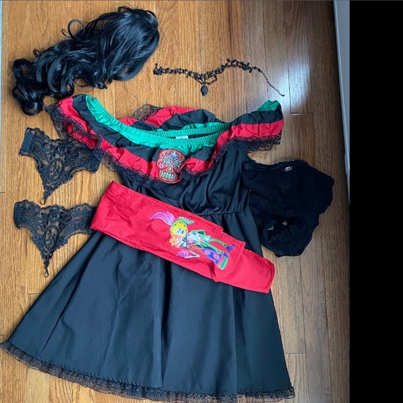 Spirit Other - Day of the Dead costume w/clip on ponytail